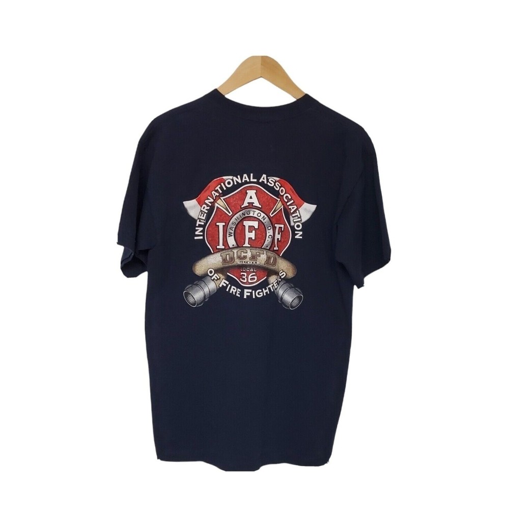 Washington DC Firefighter Size L 100% Preshrunk Cotton T-Shirt